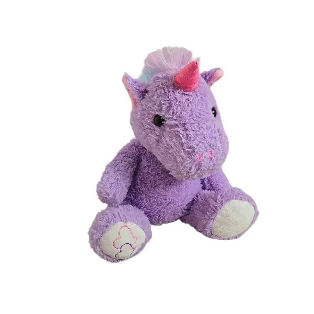Homerbest purple unicorn with rainbow 14" sitting